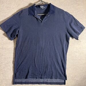 Polo by Ralph Lauren Mens Polo‎ Shirt Blue Dotted Cotton Casual Top